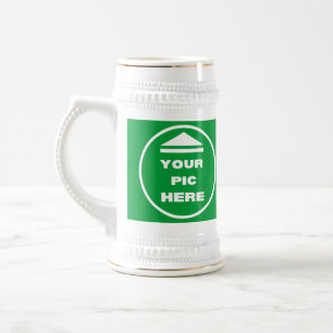Stein Mug - Add Your Image White & Gold