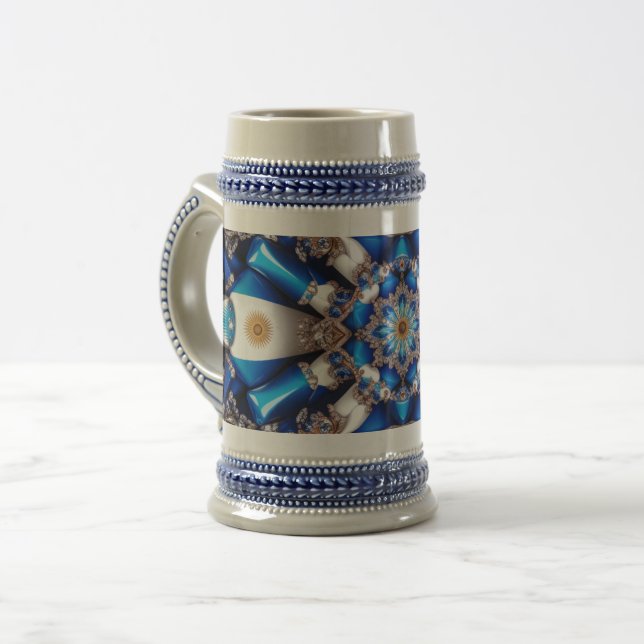 Stein Mug with Argentinian Colours Design (Front Left)