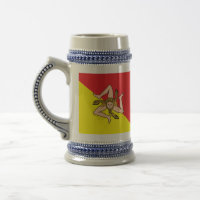 Stein Mug with Flag of Sicily, Italy