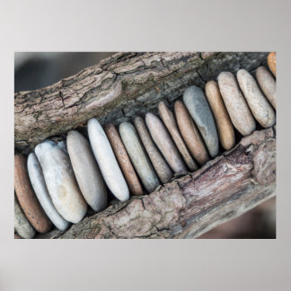 Stein und Holz (diagonal) Poster