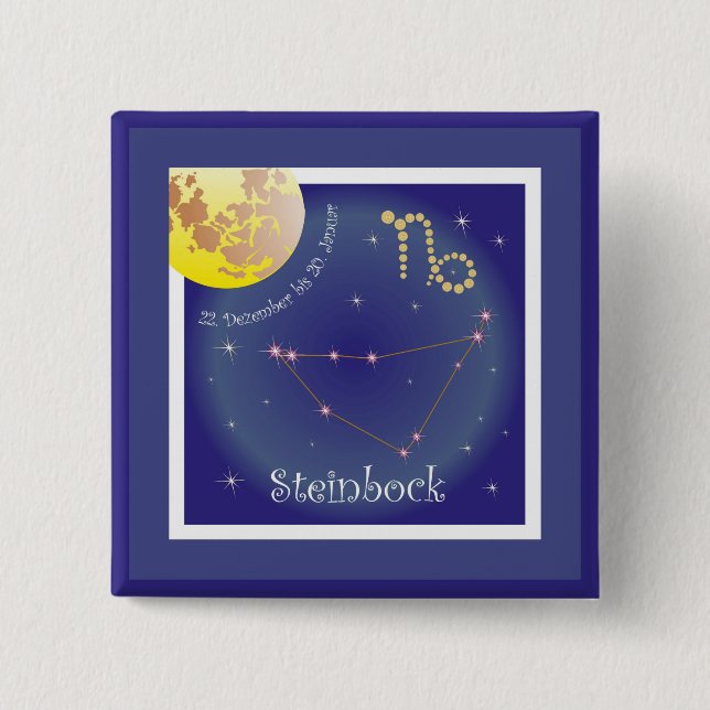Steinbock 22. Dezember bis 20. Januar Buttons (Front)
