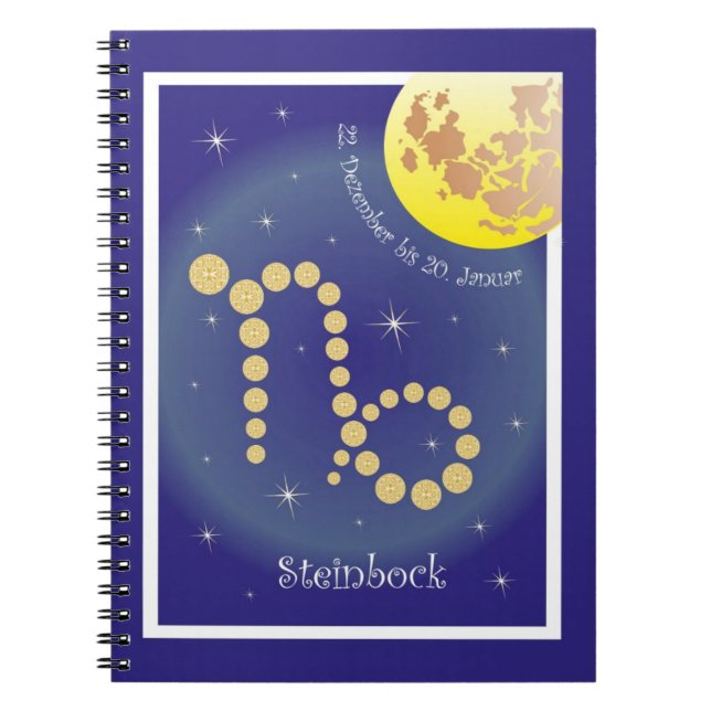 Steinbock 22. Dezember bis 20. Januar Notizheft Notebook (Front)