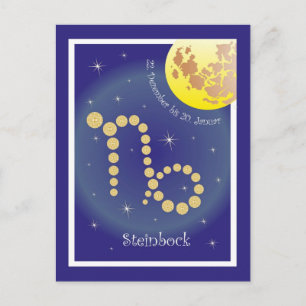 Steinbock 22. Dezember bis 20. Januar Postkarte Postcard