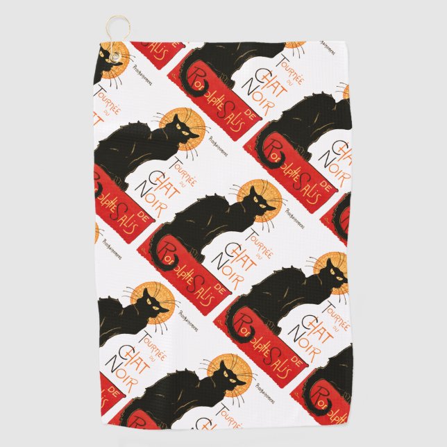 Steinlen Black Cat Classic French Artwork  Golf Towel (Front)