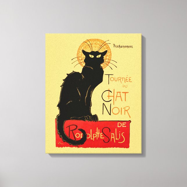 Steinlen Black Cat Classic French Chat Noir Poster Canvas Print (Front)