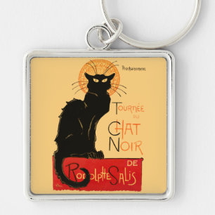 Steinlen Black Cat Classic French Chat Noir Poster Keychain