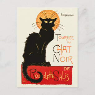 Steinlen Black Cat Classic French Chat Noir Poster Postcard