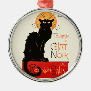 Steinlen Black Cat Metal Ornament