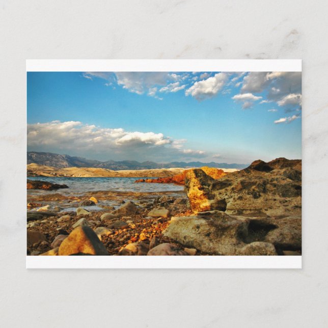 Steinstrand auf der Insel Pag in Kroatien Postcard (Front)