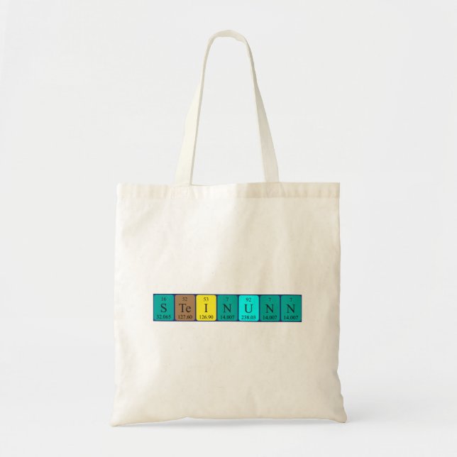 Steinunn periodic table name tote bag (Front)