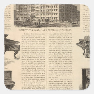 Steinway and Sons, Piano Manufacutrers Square Sticker