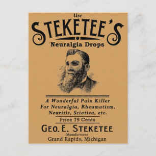 Steketee's Neuralgia Drops Grand Rapids, MI Postcard