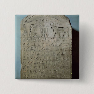 Stela commemorating the burial of the Apis 2 Inch Square Button