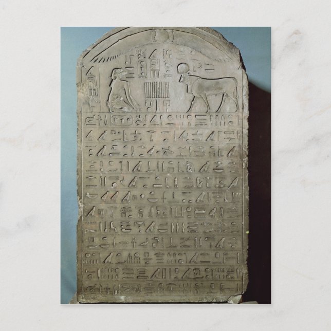 Stela commemorating the burial of the Apis Postcard (Front)