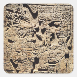 Stela depicting a High Priest and a Woman Square Sticker