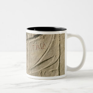 Stela depicting a rowing boat 'Felix Itala' Two-Tone Coffee Mug