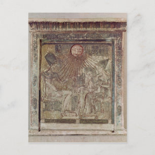 Stela depicting Aten giving life and Postcard