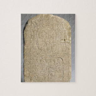Stela depicting Ramesses II offering incense to hi Jigsaw Puzzle