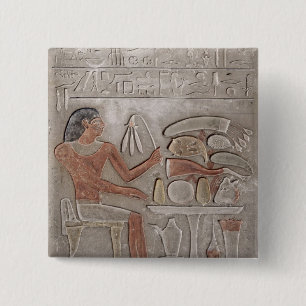Stela depicting the deceased 2 inch square button