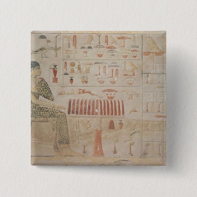 Stela of Princess Nefertiabet 2 Inch Square Button (Front)