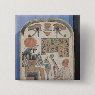 Stela of the harpist Djedkhonsuiuefankh 2 Inch Square Button