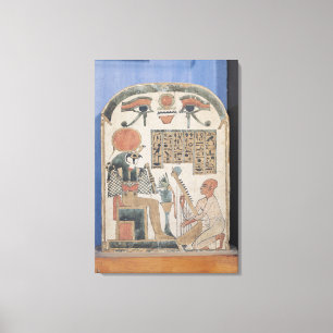 Stela of the harpist Djedkhonsuiuefankh Canvas Print