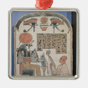Stela of the harpist Djedkhonsuiuefankh Metal Ornament