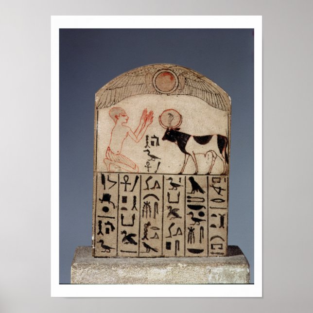 Stela to the Apis bull (painted limestone) Poster (Front)