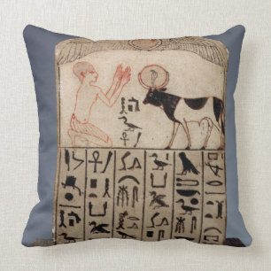 Stela to the Apis bull (painted limestone) Throw Pillow