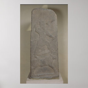 Stele depicting the storm-god Adad Poster