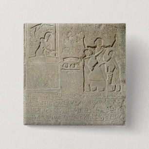 Stele of the necklaces, Hormin receiving the gold 2 Inch Square Button