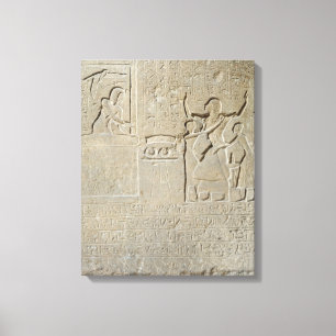 Stele of the necklaces, Hormin receiving the gold Canvas Print