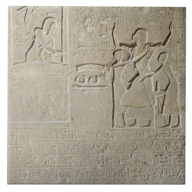 Stele of the necklaces, Hormin receiving the gold Tile (Front)