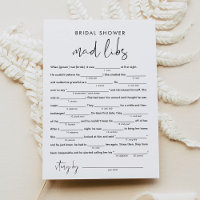 STELLA Bridal Shower Libs, Fill in the Blanks Game