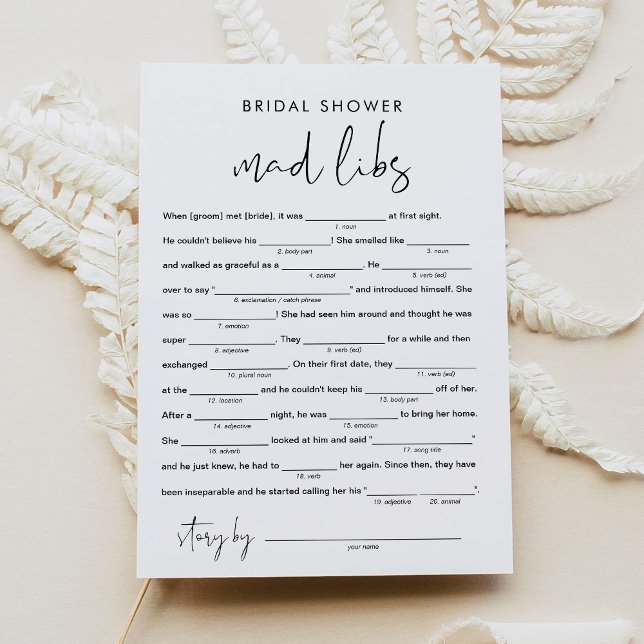 STELLA Bridal Shower Libs, Fill in the Blanks Game Invitation (Creator Uploaded)