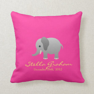 Stella Elephant Pink Grey Pillow