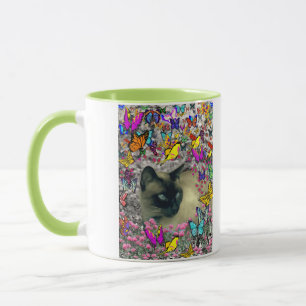 Stella in Butterflies Chocolate Point Siamese Cat Mug