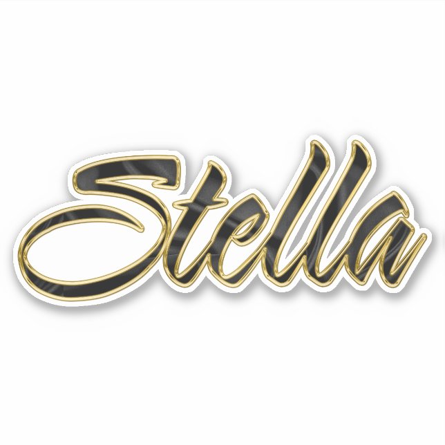 Stella lettrage autocollant Stickers en or noir (Devant)
