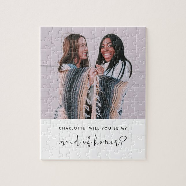 STELLA Minimal Photo Maid of Honour Proposal Jigsaw Puzzle (Vertical)