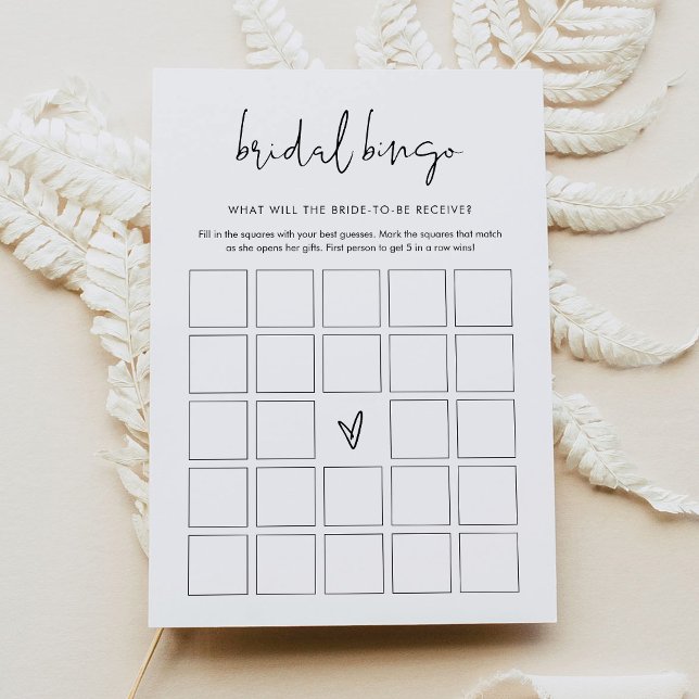 STELLA Minimalist Bridal Shower Bingo Game Invitation (Creator Uploaded)