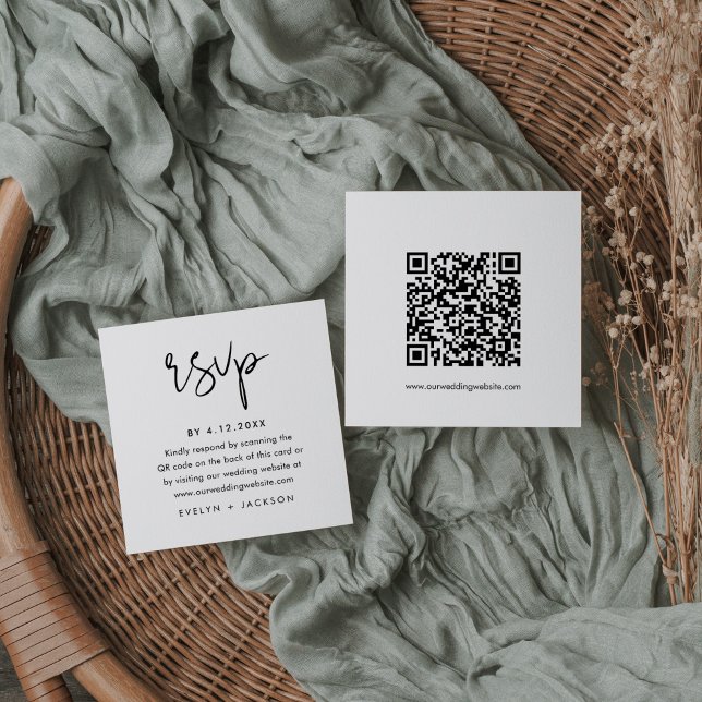 STELLA Minimalist RSVP Card, QR Code Insert (Creator Uploaded)