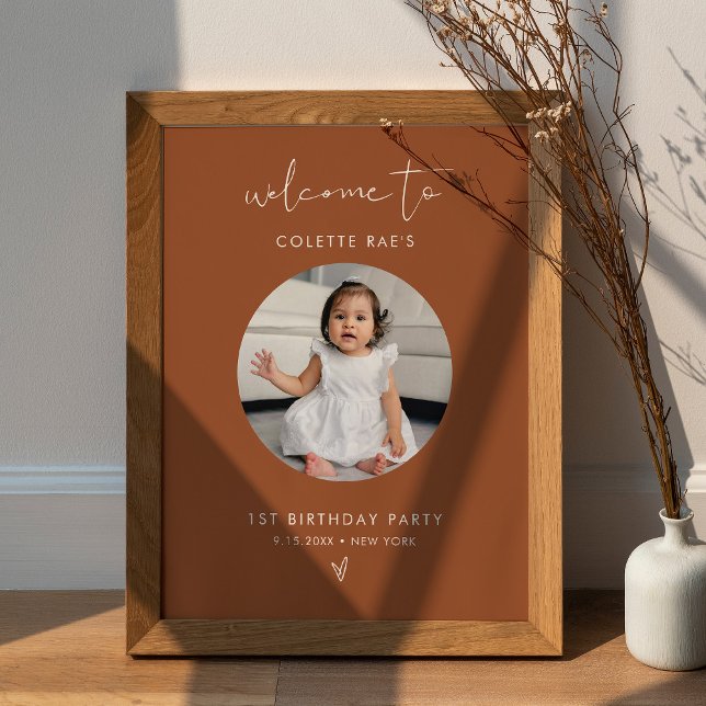 STELLA Minimalist Sienna Birthday Photo Welcome Poster (Creator Uploaded)