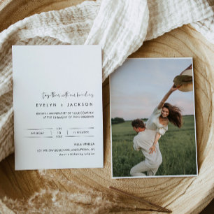 STELLA Minimalist Wedding Invitation with Photo