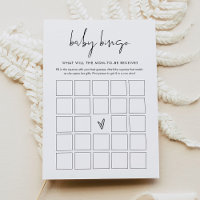 STÉLLA Minimaliste Baby shower Bingo Carte de jeu