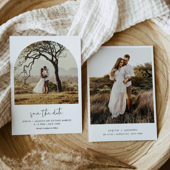 STELLA Modern Edgy Arch Photo Save The Date Invitation (Creator Uploaded)