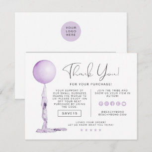 STELLA Purple Party Balloon Business Thank You Inv Invitation