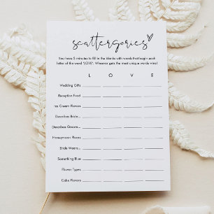 STELLA Scattergories Bridal Shower Game Card