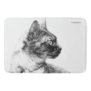Stella the Grey Cat Bath Mat