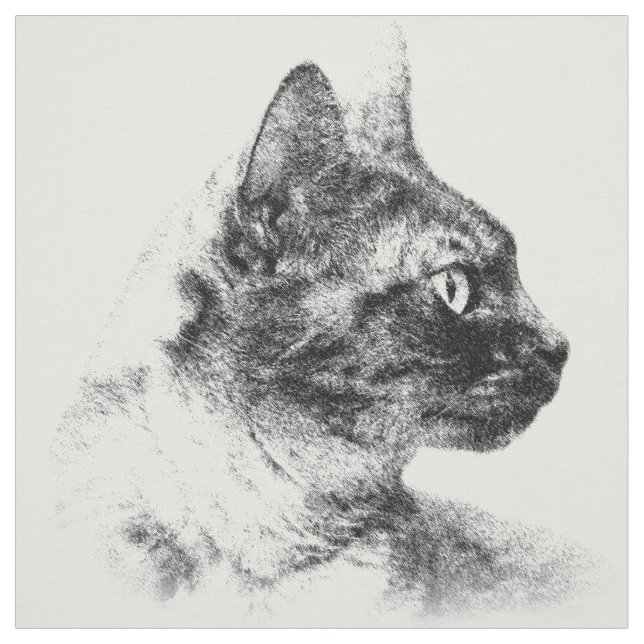 Stella the Grey Cat Fabric (Swatch)