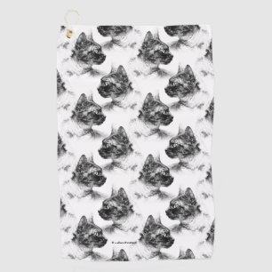 Stella the Grey Cat Golf Towel